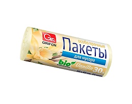 Мешки для мусора 30 л, ароматизированные, Ваниль, бежевые, в рулоне 20 шт., ПНД, 9 мкм, 560х530 мм, GRIFON Aroma, 101-020 V в Абакане