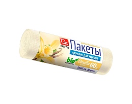 Мешки для мусора 60 л, ароматизированные, Ваниль, бежевые, в рулоне 20 шт., ПНД, 9 мкм, 650х550 мм, GRIFON Aroma, 101-023 V в Абакане