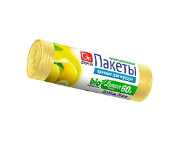 Мешки для мусора 60 л, ароматизированные, Лимон, желтые, в рулоне 20 шт., ПНД, 9 мкм, 650х550 мм, GRIFON Aroma, 101-023 Li в Абакане