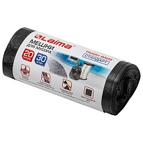 Мешки для мусора 20 л, черные, в рулоне 30 шт., ПНД, 8 мкм, 500х450 мм, LAIMA, 601376 в Абакане