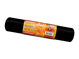 Мешки для мусора 180 л, ароматизированные, черные, в рулоне 10 шт., ПВД, 80 мкм, 1100х930 мм, EXPORT, exp18010142 в Абакане