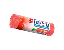 Мешки для мусора 60 л, ароматизированные, Клубника, красные, в рулоне 20 шт., ПНД, 9 мкм, 650х550 мм, GRIFON Aroma, 101-023 K в Абакане