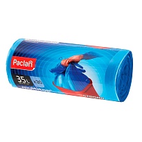 Мешки для мусора 35 л, с ушками, синие, в рулоне 30 шт., ПНД, 10,5 мкм, 640х500 мм, PACLAN Multitop, 600819 в Абакане