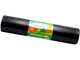 Мешки для мусора 280 л, ароматизированные, черные, в рулоне 10 шт., ПВД 110 мкм, 1400х930 мм, Добрыня, Dob28010black в Абакане