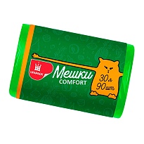 Мешки для мусора 30 л, зеленые, в рулоне 90 шт., ПНД, 6 мкм, 560х480 мм, Comfort, М4268 в Абакане