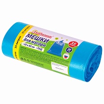 Мешки для мусора 35 л, синие, в рулоне 30 шт., ПНД, 10 мкм, 600х500 мм, Любаша, 608091 в Абакане