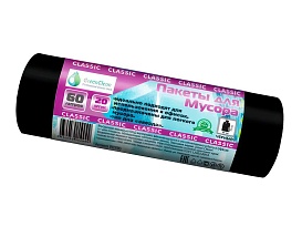 Мешки для мусора 60 л, черные, в рулоне 20 шт., ПНД, 7 мкм, 700х600 мм, MIRPACK Classik, 602050 в Абакане