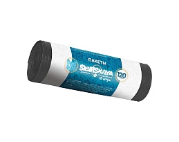 Мешки для мусора 120 л, черные, в рулоне 10 шт., ПНД, 14 мкм, 1100х700 мм, SIBIRSKAYA, 101-008 S в Абакане