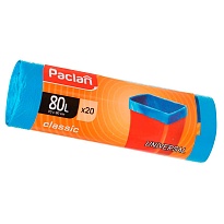 Мешки для мусора 80 л, синие, в рулоне 20 шт., ПНД, 12 мкм, 900х700 мм, PACLAN Classic, 606335 в Абакане