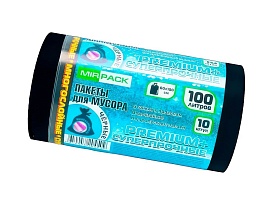 Мешки для мусора 100 л, черные, в рулоне 10 шт., ПВД, 70 мкм, 1000х600 мм, PREMIUM+, 1001076 в Абакане