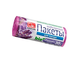 Мешки для мусора 30 л, ароматизированные, Лаванда, сиреневые, в рулоне 20 шт., ПНД, 9 мкм, 560х530 мм, GRIFON Aroma, 101-020 La в Абакане