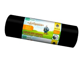 Мешки для мусора 180 л, ароматизированные, черные, в рулоне 10 шт., ПВД, 100 мкм, 1100х930 мм, Добрыня, Dob18010black в Абакане